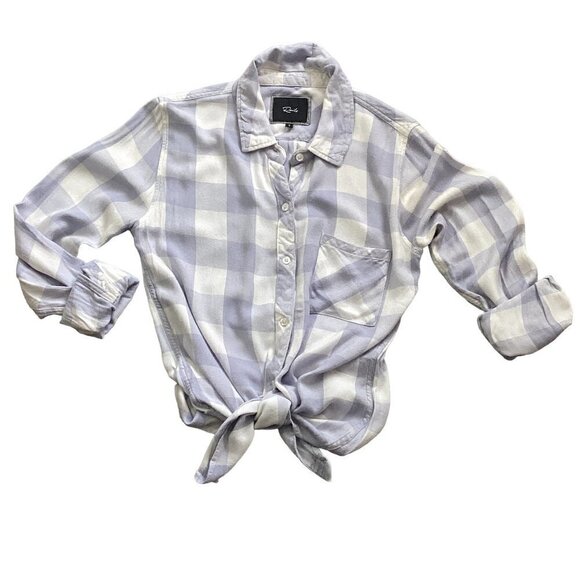 Rails S Hunter Buffalo Plaid/Check Flannel Button Front Shirt Blue & White 186C - Picture 1 of 10